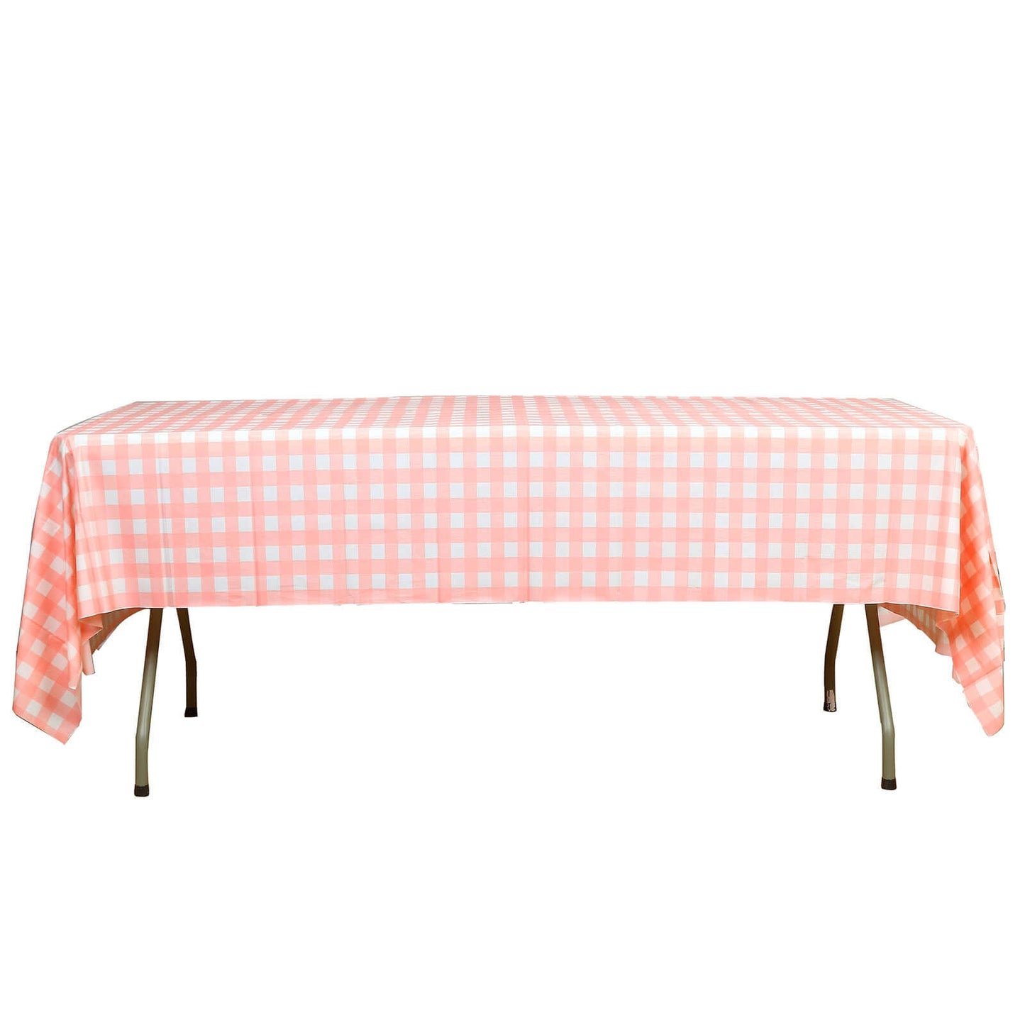 5-Pack Plastic Table Covers Pink Checkered Rectangle - Durable PVC Disposable Covers for Events 54"x108"