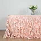 Taffeta 14ft Table Skirt Blush - Cascading Curly Willow Style Table Cover