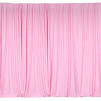 2 Pack Pink Scuba Polyester Event Curtain Drapes, Durable Flame Resistant Backdrop Event Panels Wrinkle Free with Rod Pockets - 10ftx10ft