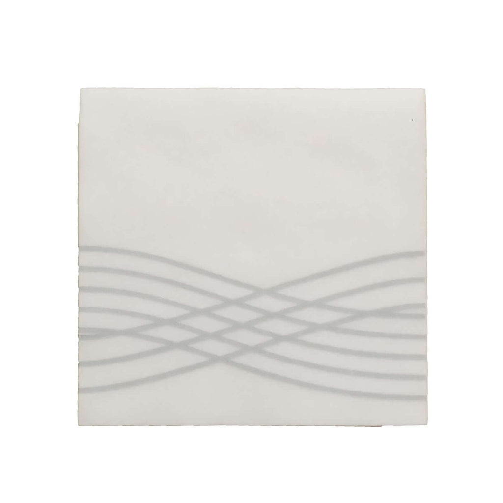 20 Pack Linen-Like Paper 5"x5" Napkins White - Silver Foil Wave Design Airlaid Cocktail Napkins