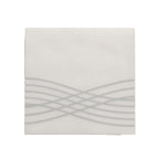 20 Pack Linen-Like Paper 5"x5" Napkins White - Silver Foil Wave Design Airlaid Cocktail Napkins