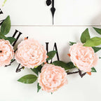 6ft Blush Artificial Silk Peony Hanging Flower Garland, Faux Vine
