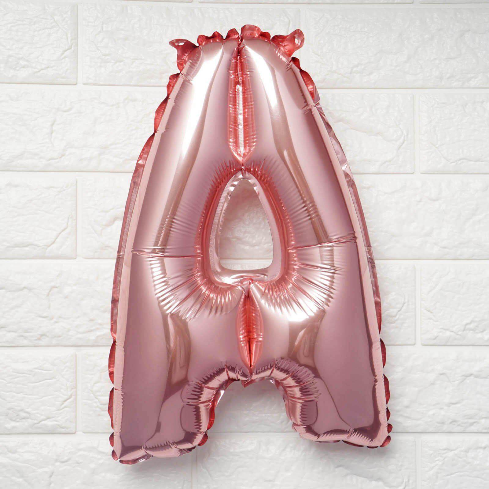 13" Matte Blush Letter and Number Balloons, Mylar Foil Alphabet Balloons