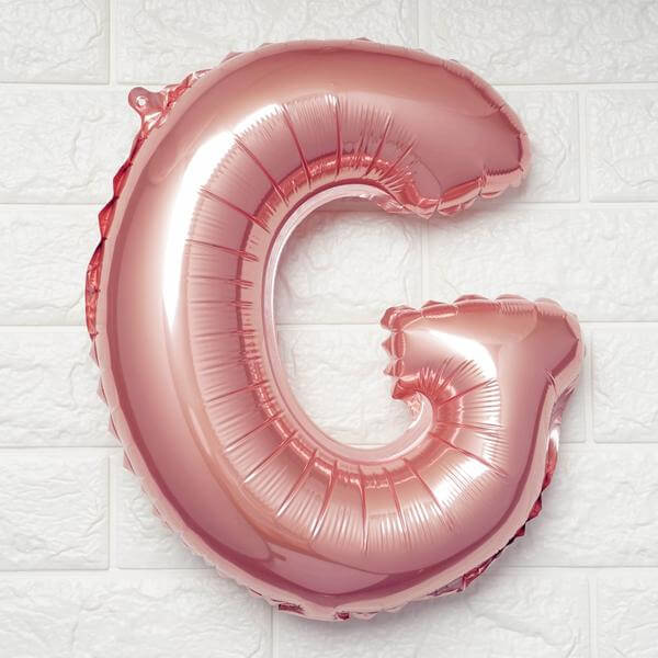 16" Blush Mylar Foil Letter Balloons