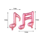 6 Pack Rose Gold Single and Double Music Note Mylar Foil Balloons