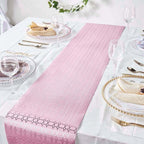 Glitter Paper 9ft Table Runner Roll Rose Gold Disposable Geometric Honeycomb Pattern - Stylish Table Decor