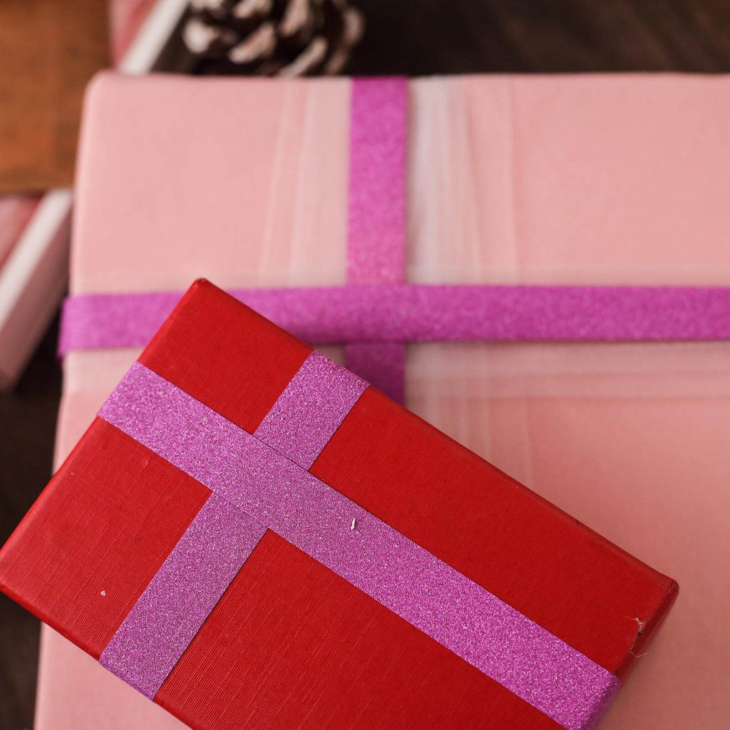 5 Pack 5 Yards Hot Pink Washi Glitter Tape Self Adhesive Craft Decorative Tape