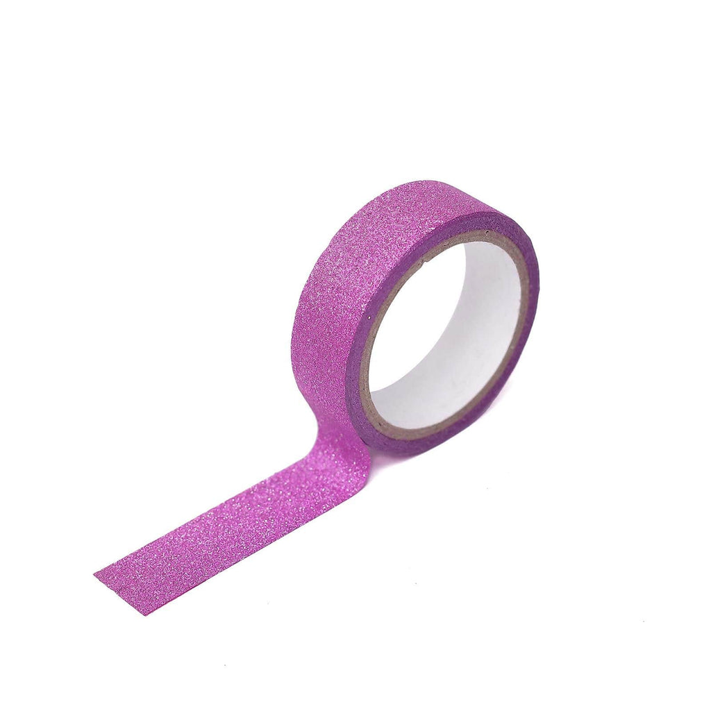 5 Pack 5 Yards Hot Pink Washi Glitter Tape Self Adhesive Craft Decorative Tape
