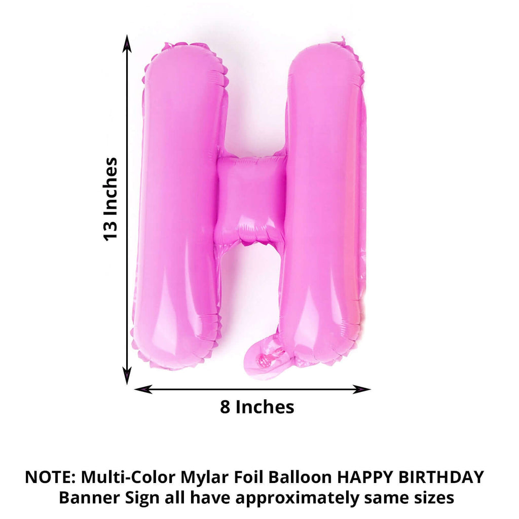 13" Ready-To-Use Colorful "Happy Birthday" Mylar Foil Balloon Banner