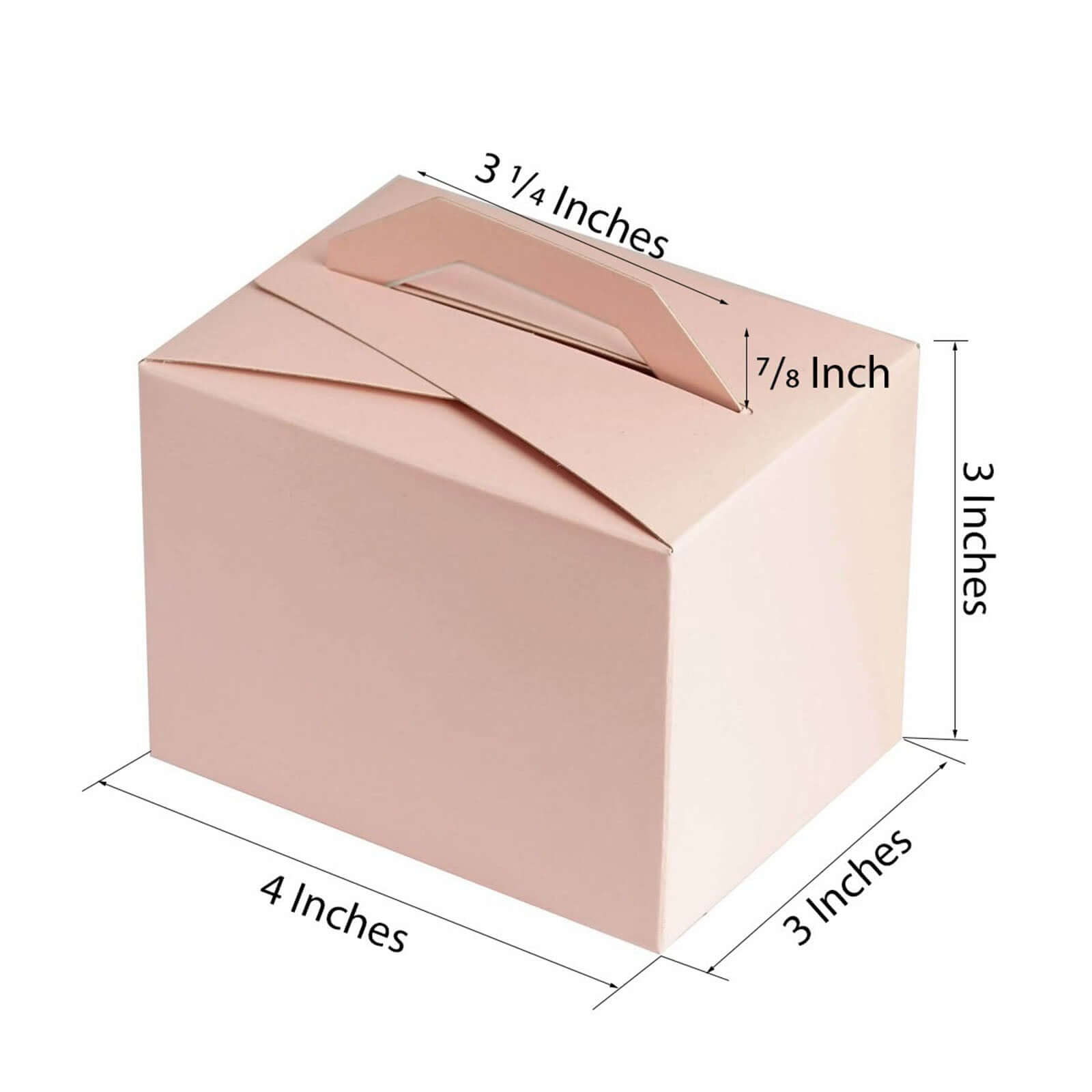 100 Pack 4"x3"x3" Chocolate Brown Tote Party Favor Candy Gift Boxes