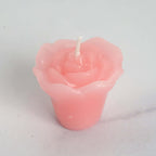 12-Pack Mini Floating Candles Rose Flower Design Pink - Wedding Vase Fillers for Decor 1"