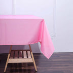 Polyester 70"x70" Table Overlay Square Tablecloth Pink - Wrinkle-Resistant & Durable Table Cover