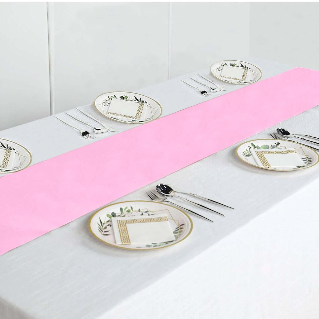 Polyester 12"x108" Table Runner Pink - Durable & Wrinkle-Resistant Table Decor