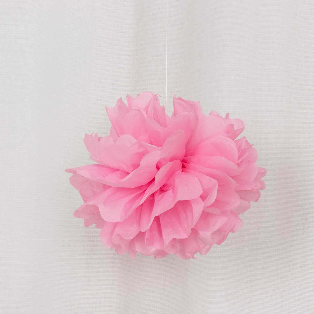 6 Pack 10" Pink Tissue Paper Pom Poms Flower Balls, Ceiling Wall Hanging Decorations