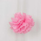 6 Pack 10" Pink Tissue Paper Pom Poms Flower Balls, Ceiling Wall Hanging Decorations