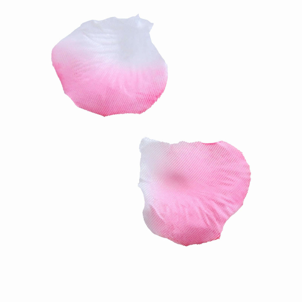 500-Pack Rose Petals Round Design White Pink Silk Confetti - Decorative Scatters for Tables and Floors