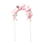 Cotton Ball Arch Cake Topper Pink/White - Charming Mini Cake Decoration Supplies for Nautical Sky & Baby-Themed Events 6"x11"