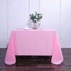 Polyester Square 90"x90" Tablecloth Pink - Wrinkle-Resistant & Durable Table Cover