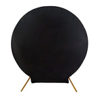 7.5ft Black Round Spandex Fit Party Backdrop Stand Cover