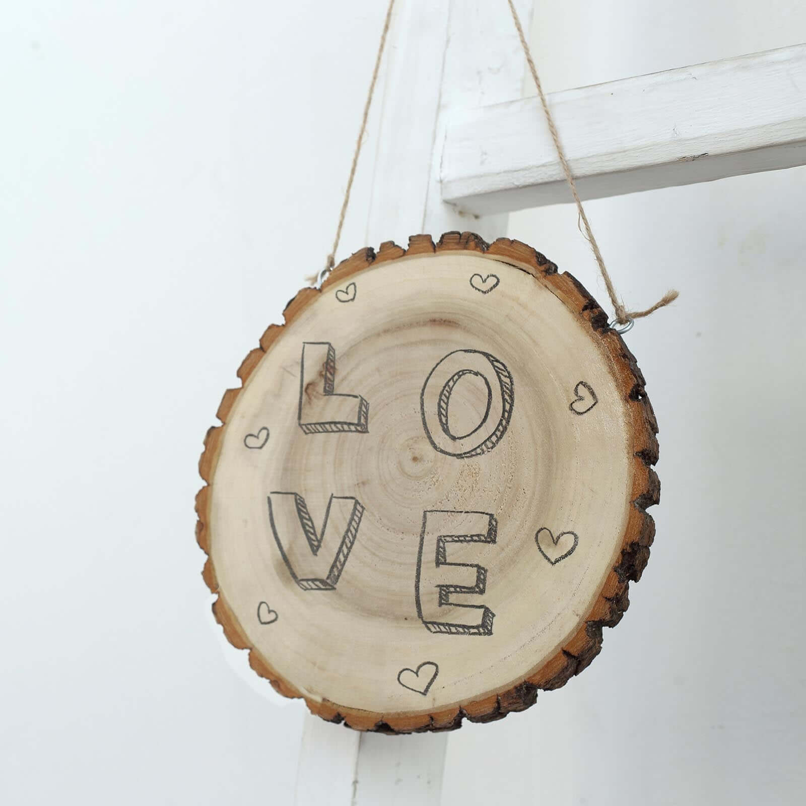 2 Pack 8" Dia Natural Blank Hanging DIY Wood Sign, Round Wood Plaques