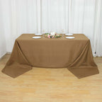 Polyester 90"x156" Rectangle Tablecloth Taupe - Seamless Wrinkle-Resistant Table Cover