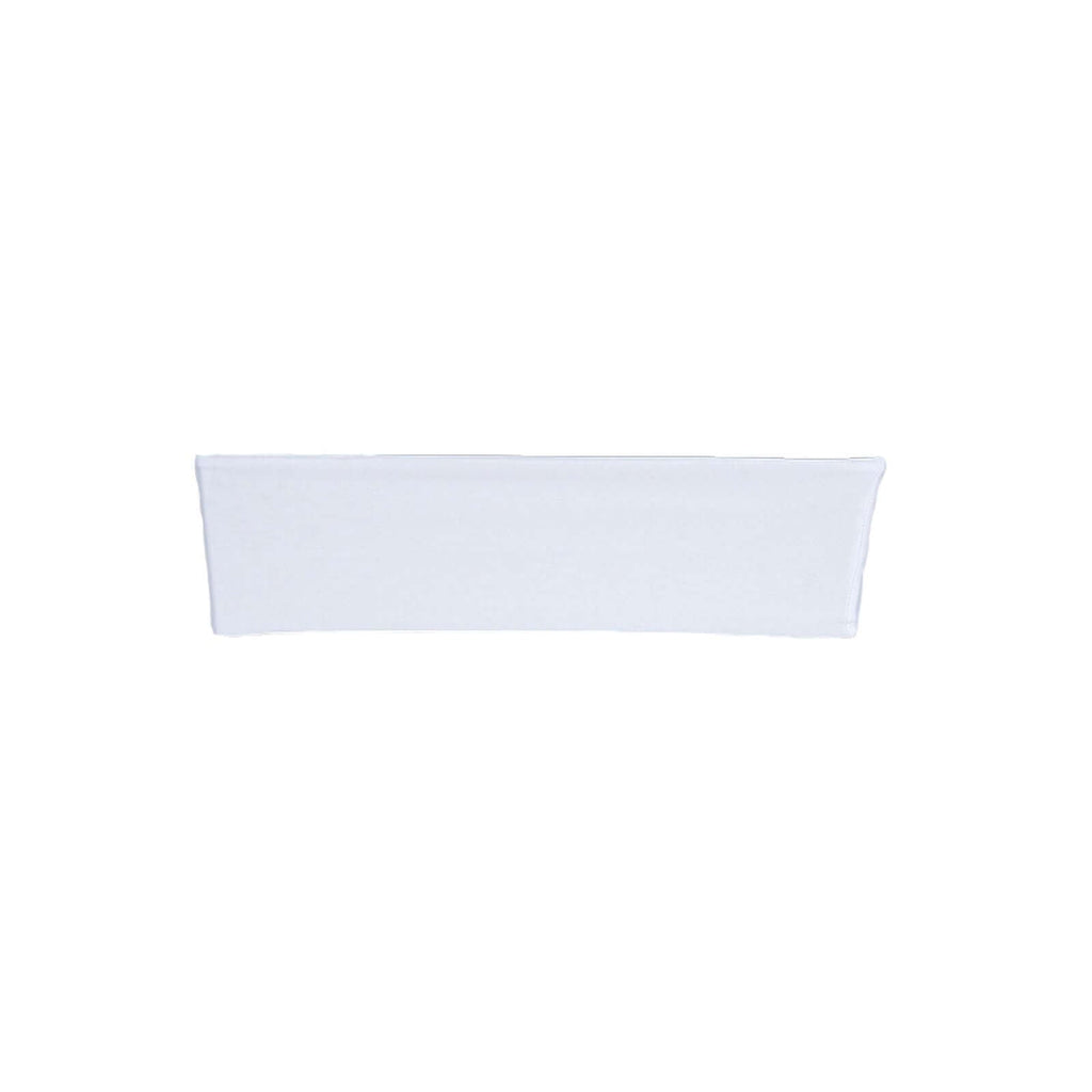 5 Pack Stretch Spandex Chair Sashes White - Fitted Finish Two Ply Heavy Duty Chair Bands 5"x12"