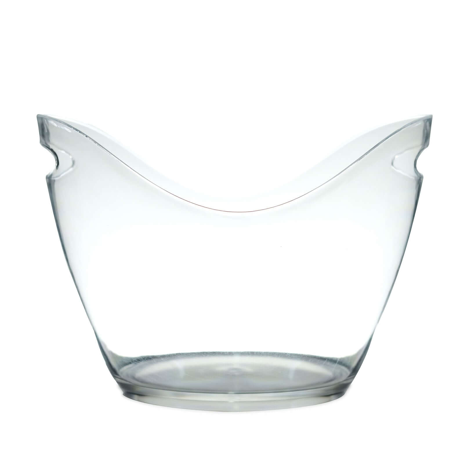 Plastic Ice and Drinks Bucket Clear - Large Capacity Modern Boat Shaped Party Beverage Cooler Storage Tub With Comfortable Handles for Indoor & Outdoor Gatherings 7 Liter - Bell Racket Store