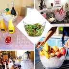 Plastic Ice and Drinks Bucket Clear - Large Capacity Modern Boat Shaped Party Beverage Cooler Storage Tub With Comfortable Handles for Indoor & Outdoor Gatherings 7 Liter - Bell Racket Store
