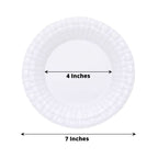 10 Pack 7" White Basketweave Rim Plastic Salad Dessert Plates, Round Disposable Appetizer Plates