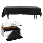 Plastic Table Cover Roll Black with Slide Cutter - Customizable Disposable Tablecloth Roll 54"x300ft - Bell Racket Store