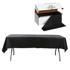 Plastic Table Cover Roll Black with Slide Cutter - Customizable Disposable Tablecloth Roll 54"x300ft - Bell Racket Store