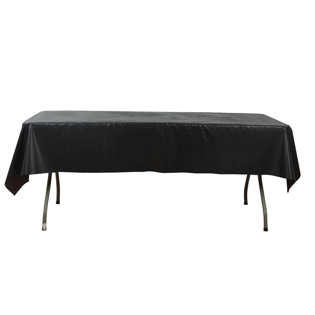 Plastic Table Cover Roll Black with Slide Cutter - Customizable Disposable Tablecloth Roll 54"x300ft - Bell Racket Store