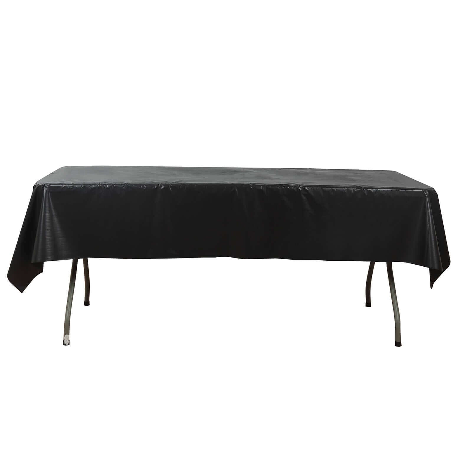 Plastic Table Cover Roll Black with Slide Cutter - Customizable Disposable Tablecloth Roll 54"x300ft - Bell Racket Store