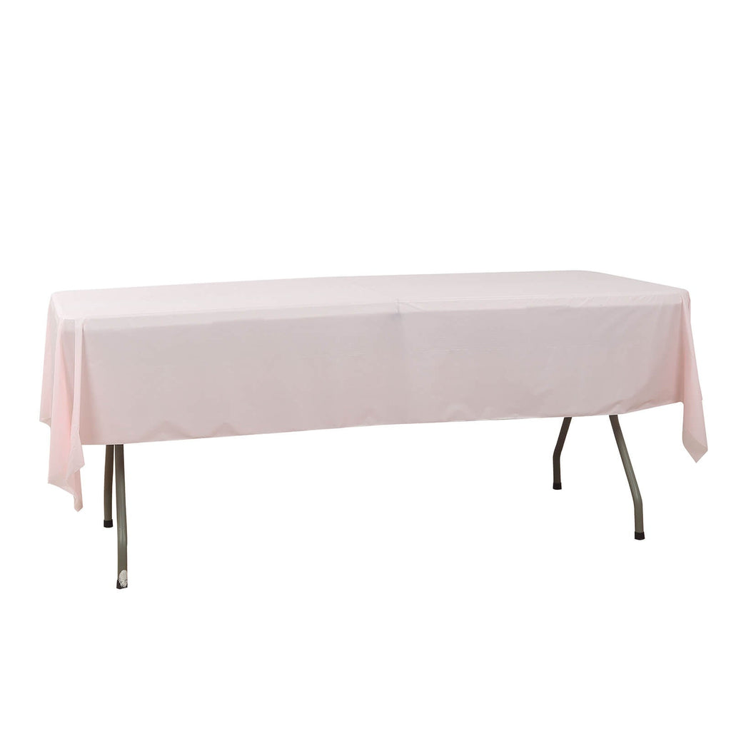 Plastic Table Cover Roll Blush with Slide Cutter - Customizable Disposable Tablecloth Roll 54"x300ft - Bell Racket Store