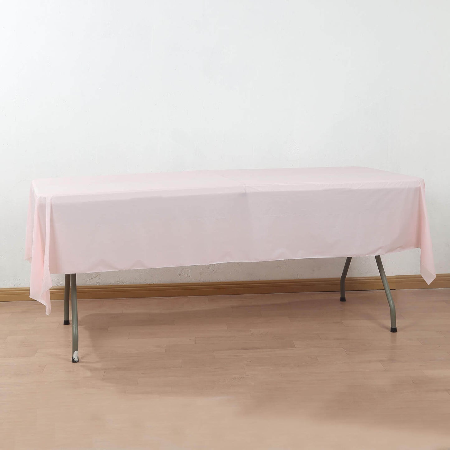 Plastic Table Cover Roll Blush with Slide Cutter - Customizable Disposable Tablecloth Roll 54"x300ft - Bell Racket Store