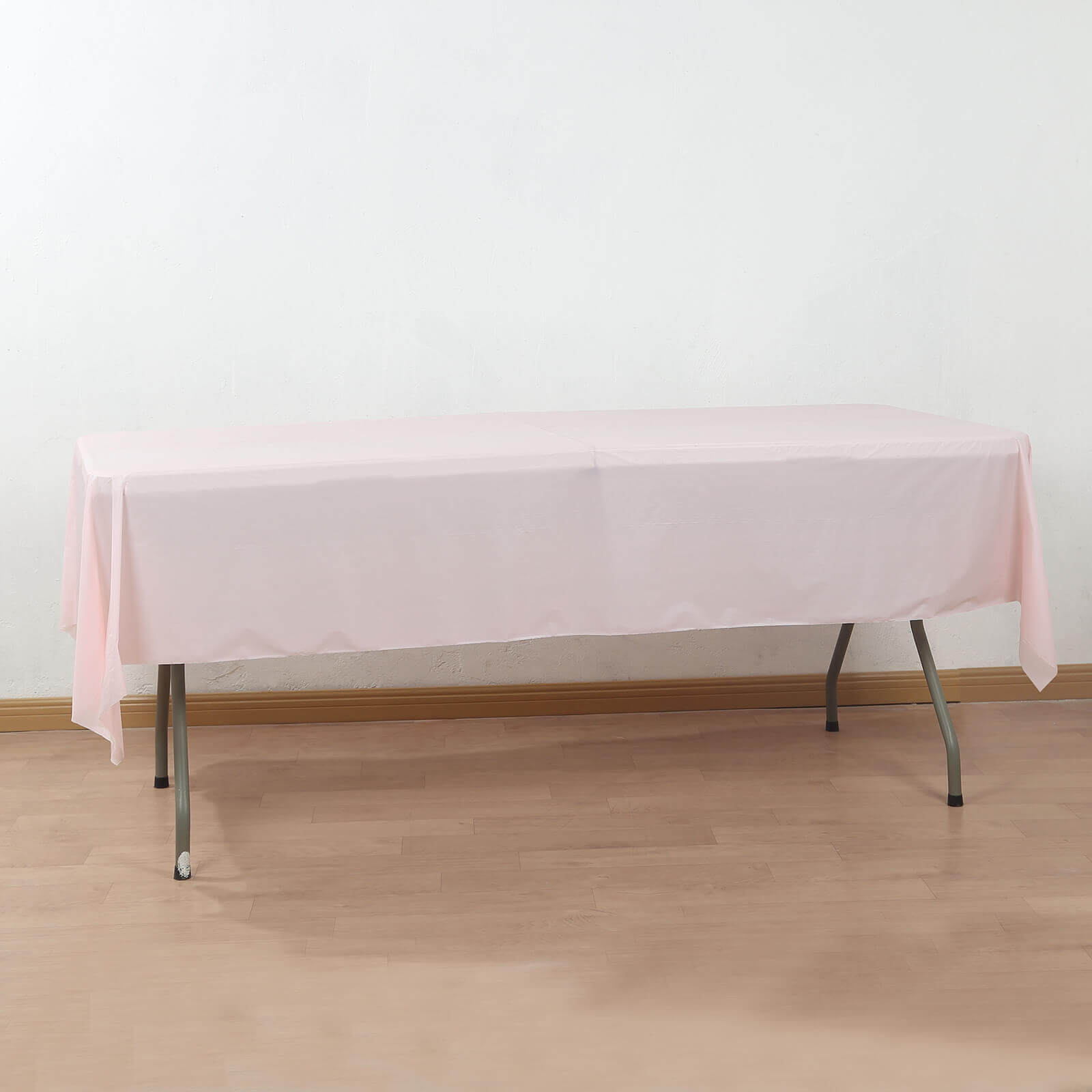 Plastic Table Cover Roll Blush with Slide Cutter - Customizable Disposable Tablecloth Roll 54"x300ft - Bell Racket Store