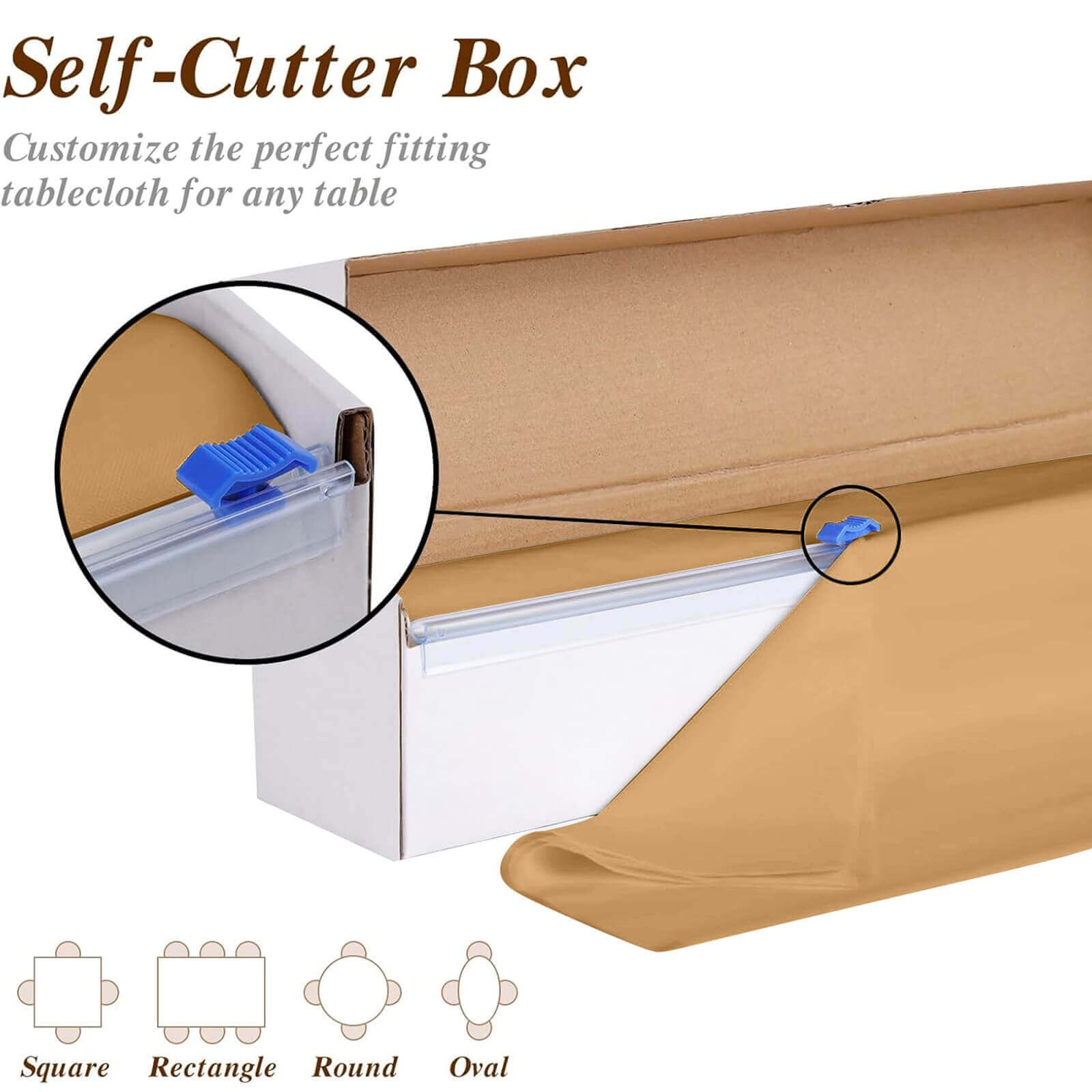 Plastic Table Cover Roll Gold with Slide Cutter - Customizable Disposable Tablecloth Roll 54"x300ft - Bell Racket Store