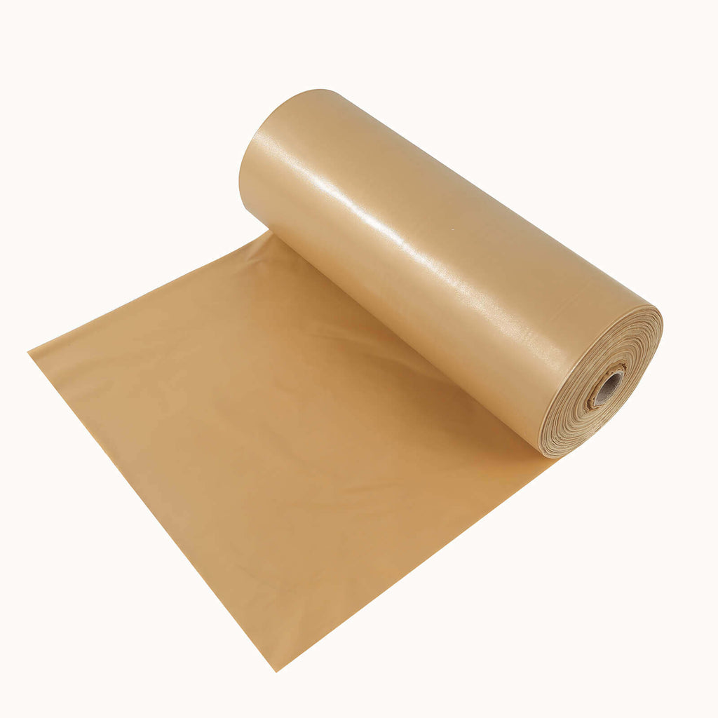Plastic Table Cover Roll Gold with Slide Cutter - Customizable Disposable Tablecloth Roll 54"x300ft - Bell Racket Store