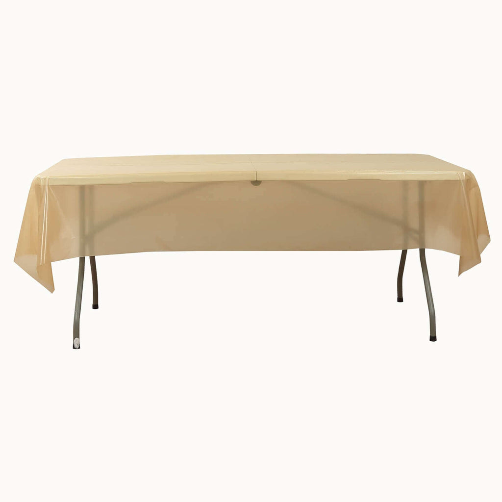 Plastic Table Cover Roll Gold with Slide Cutter - Customizable Disposable Tablecloth Roll 54"x300ft - Bell Racket Store