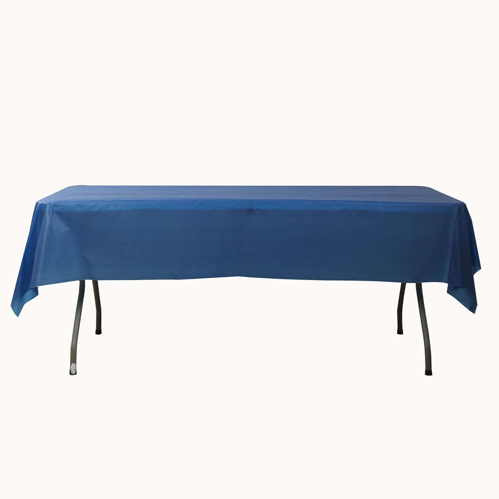 Plastic Table Cover Roll Navy Blue with Slide Cutter - Customizable Disposable Tablecloth Roll 54"x300ft - Bell Racket Store