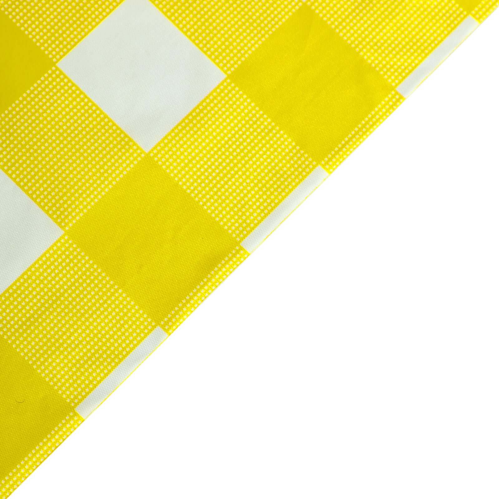 Plastic Table Cover White/Yellow Checkered Rectangle - Lightweight PVC Disposable Tablecloth 54"x108" - NestOCart