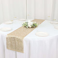 Plastic Woven Vinyl 13"x6ft Table Runner Metallic Gold - Non - Slip & Reversible Tabletop Decor - Bell Racket Store