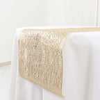 Plastic Woven Vinyl 13"x6ft Table Runner Metallic Gold - Non - Slip & Reversible Tabletop Decor - Bell Racket Store