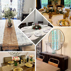 Plastic Woven Vinyl 13"x6ft Table Runner Metallic Rose Gold - Non - Slip & Reversible Tabletop Decor - Bell Racket Store