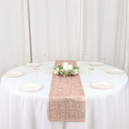 Plastic Woven Vinyl 13"x6ft Table Runner Metallic Rose Gold - Non - Slip & Reversible Tabletop Decor - Bell Racket Store