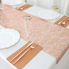 Plastic Woven Vinyl 13"x6ft Table Runner Metallic Rose Gold - Non - Slip & Reversible Tabletop Decor - Bell Racket Store