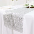 Plastic Woven Vinyl 13"x6ft Table Runner Metallic Silver - Non - Slip & Reversible Tabletop Decor - Bell Racket Store