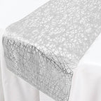 Plastic Woven Vinyl 13"x6ft Table Runner Metallic Silver - Non - Slip & Reversible Tabletop Decor - Bell Racket Store