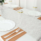 Plastic Woven Vinyl 13"x6ft Table Runner Metallic Silver - Non - Slip & Reversible Tabletop Decor - Bell Racket Store