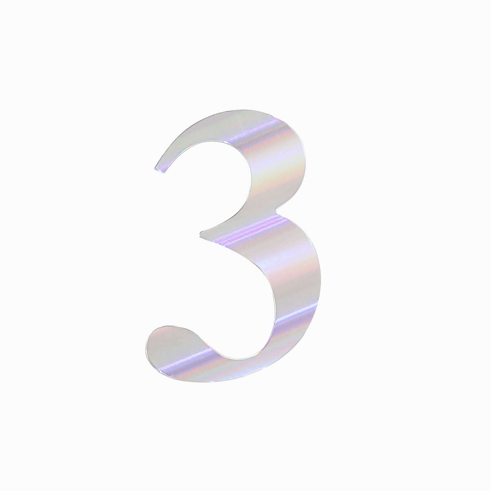 4-Pack Stickers Banner Custom 0-9 Number "3" Design Iridescent - Milestone Age and Date Stick-On Numbers 5"